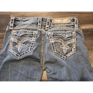 Rock Revival Vivian Easy Capri Jeans Rhinestone Women’s Embellished Size 26